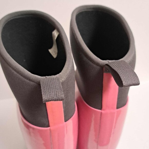 Muck Boots Tremont Wellie Gloss Sz 9 Rubber Neoprene Boots Black Pink Tall Chore - Picture 8 of 15